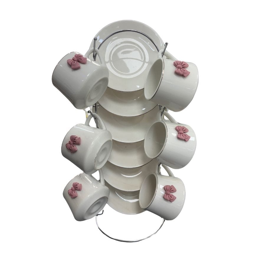 Set of 6 espresso cups and saucers with metal stand - Cafe Pinar Cuban ...