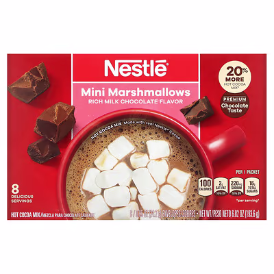Nestle Hot Cocoa Mix, Mini Marshmallows, Rich Milk Chocolate, 8
