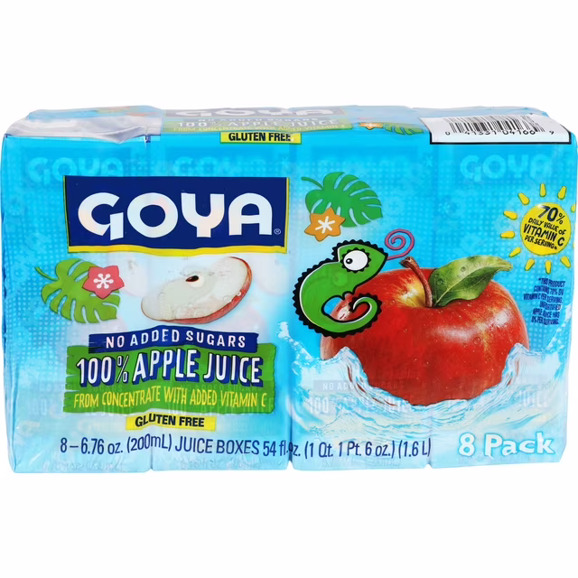 Goya No Added Sugar 100% Apple Juice 6.76 oz Juice Boxes